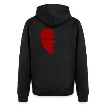 Partner shirt Love Him LGBTQ - Unisex Premium Organic Zip Hoodie - black - Back - Nico (187cm)