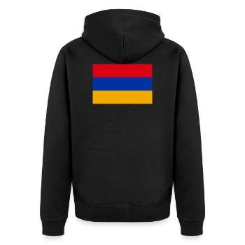 Armenia armenian ensign flag - Unisex Premium Organic Zip Hoodie - black - Back - Nico (187cm)