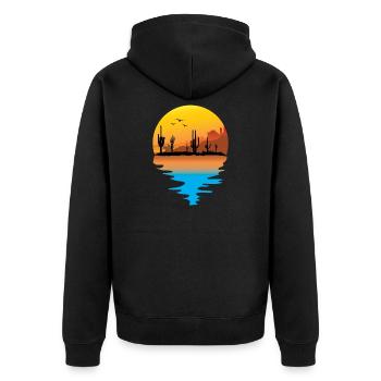 T-shirt Cowboy Retro Vintage Canyon du désert - Veste à capuche bio Premium Unisexe - noir - Dos - Nico (187cm)