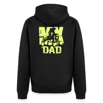 MX DAD Motocross - Unisex Premium Organic Zip Hoodie - black - Back - Nico (187cm)