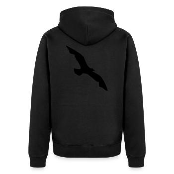 Vogel Möwe Nordsee Urlaub Geschenk - Unisex Premium Bio Zip Hoodie - Schwarz - Hinten - Nico (187cm)
