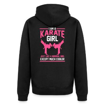 Cadeau de fille de karaté - Veste à capuche bio Premium Unisexe - noir - Dos - Nico (187cm)