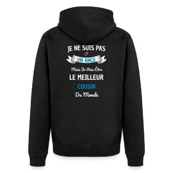 Meilleur futur cousin du monde ! futur cousin - Veste à capuche bio Premium Unisexe - noir - Dos - Nico (187cm)
