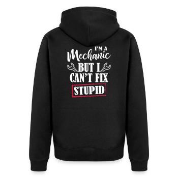 I 'm A Mechanic - Unisex Premium Bio Zip Hoodie - Schwarz - Hinten - Nico (187cm)