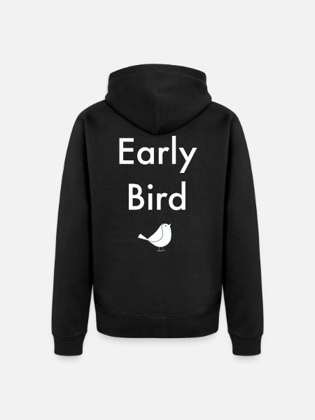 Early Bird - Unisex Premium Organic Zip Hoodie - black