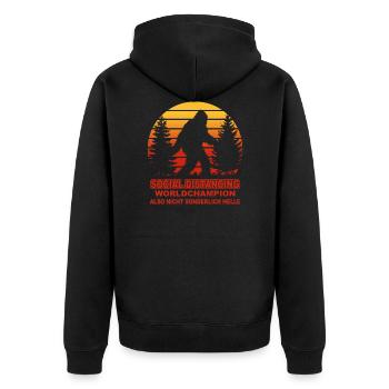 Le Bigfoot n’est vraiment pas particulièrement brillant - Veste à capuche bio Premium Unisexe - noir - Dos - Nico (187cm)