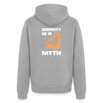 bouldern spruch - Veste à capuche bio Premium Unisexe - gris chiné - Dos - Nico (187cm)