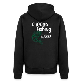 Père et fils pêcher, papa s fishing buddy - Veste à capuche bio Premium Unisexe - noir - Dos - Nico (187cm)