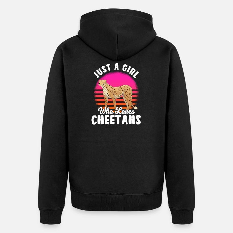 Gepard Geschenk Mädchen - Unisex Premium Bio Zip Hoodie - Schwarz