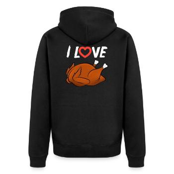 I Love Grilled Chicken - Unisex Premium Organic Zip Hoodie - black - Back - Nico (187cm)