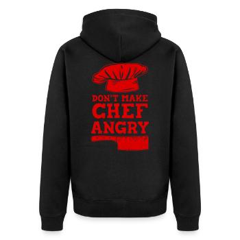 Cooking Butcher Chef Chef - Unisex Premium Organic Zip Hoodie - black - Back - Nico (187cm)