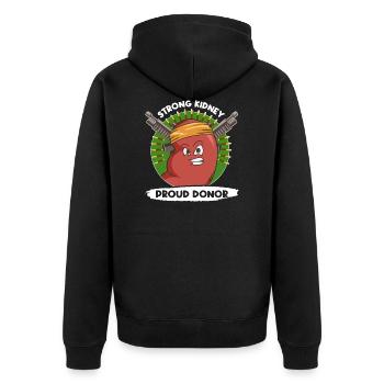 Organ donation design for a kidney donor - Unisex Premium Organic Zip Hoodie - black - Back - Nico (187cm)