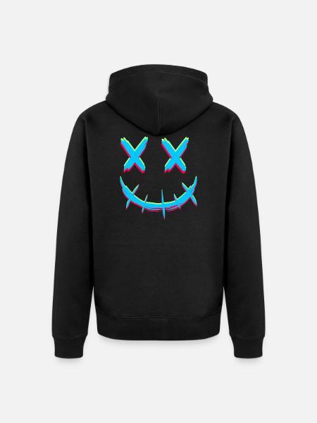 Sorridi con x occhi - Felpa con cappuccio ecologica premium unisex - nero