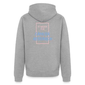 CANCER RESEARCH - Unisex Premium Organic Zip Hoodie - heather grey - Back - Nico (187cm)