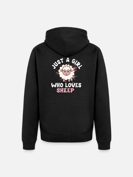sheep - Unisex Premium Organic Zip Hoodie - black