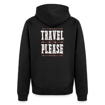 voyage s’il vous plaît voyage - Veste à capuche bio Premium Unisexe - noir - Dos - Nico (187cm)
