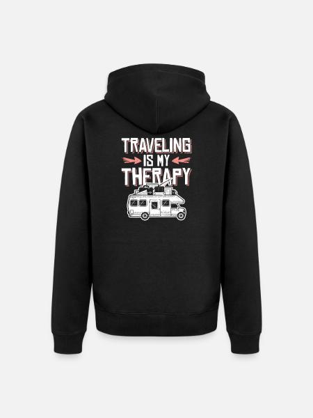 voyage thérapie - Veste à capuche bio Premium Unisexe - noir