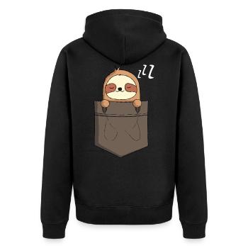 Sloth sloth lover gift sloth love - Unisex Premium Organic Zip Hoodie - black - Back - Nico (187cm)