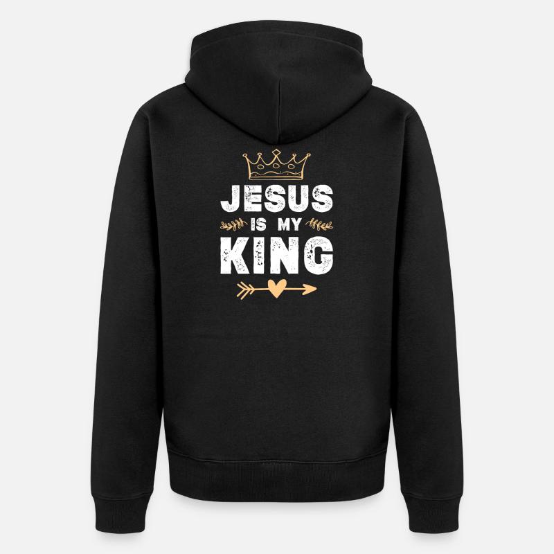 Jésus est roi - Veste à capuche bio Premium Unisexe - noir