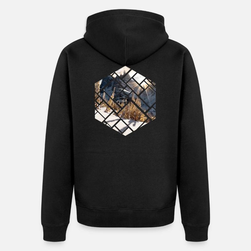 Dolomites Seceda Paysage hivernal - Veste à capuche bio Premium Unisexe - noir
