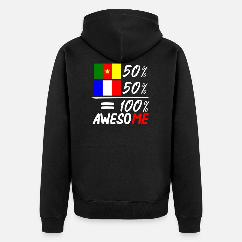 Moitié Français moitié Camerounais - Veste à capuche bio Premium Unisexe - noir