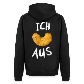 Lustiges Punk Rock Metal Musik Festival - Unisex Premium Bio Zip Hoodie - Schwarz - Hinten - Nico (187cm)