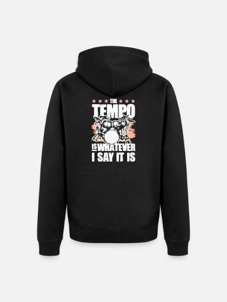 drummer saying - Unisex Premium Organic Zip Hoodie - black