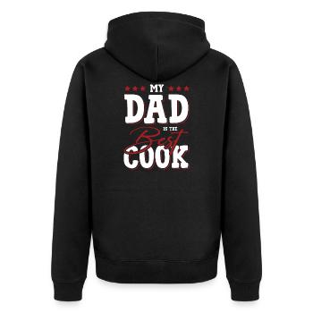 dad papa cook - Unisex Premium Organic Zip Hoodie - black - Back - Nico (187cm)