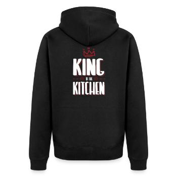 kitchen king - Unisex Premium Organic Zip Hoodie - black - Back - Nico (187cm)