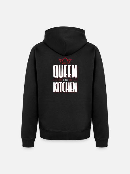 kitchen queen - Unisex Premium Organic Zip Hoodie - black
