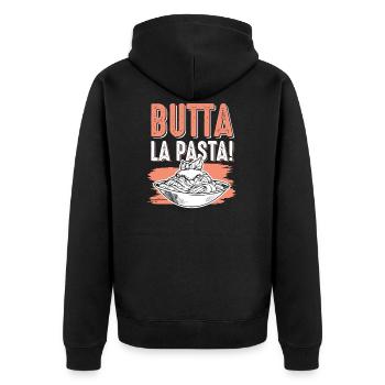 Pasta spaghetti - Unisex Premium Organic Zip Hoodie - black - Back - Nico (187cm)
