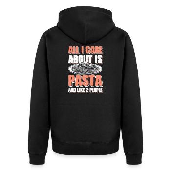 Pasta spaghetti - Unisex Premium Organic Zip Hoodie - black - Back - Nico (187cm)