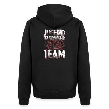 Feuerwehr Team jugend - Unisex Premium Bio Zip Hoodie - Schwarz - Hinten - Nico (187cm)