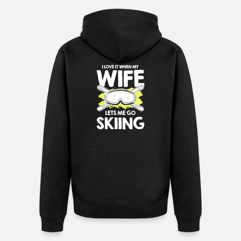 femme ski ski - Veste à capuche bio Premium Unisexe - noir