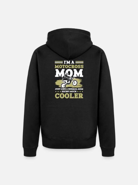 mom mama motocross - Unisex Premium Organic Zip Hoodie - black