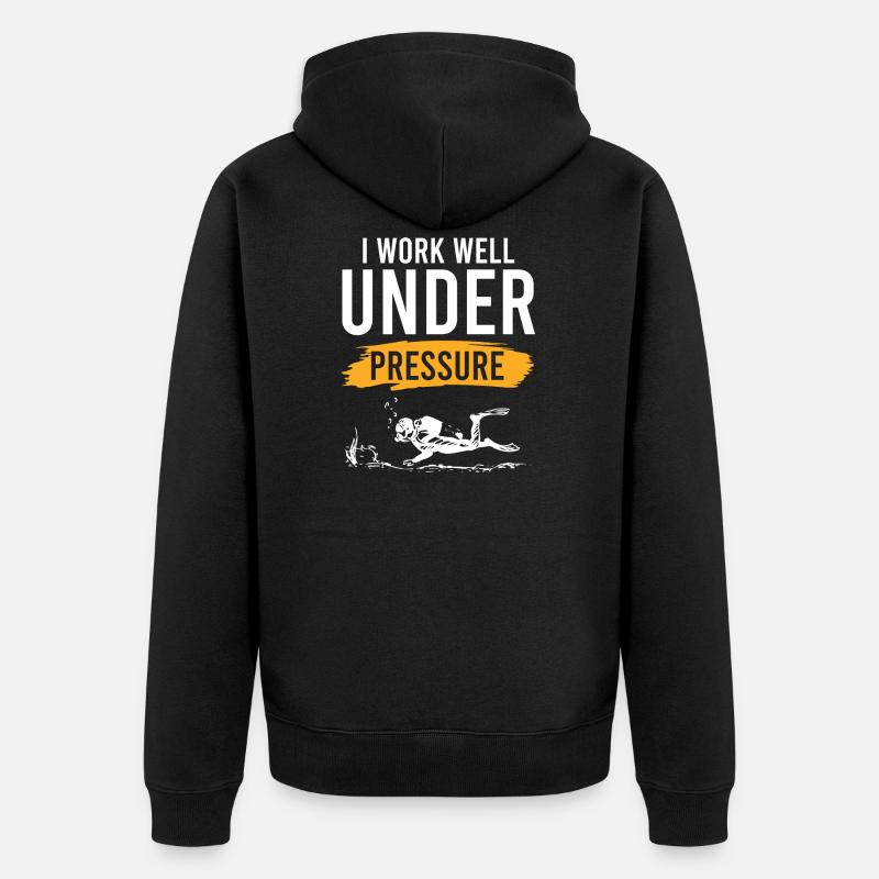 spruch tauchen - Unisex Premium Bio Zip Hoodie - Schwarz