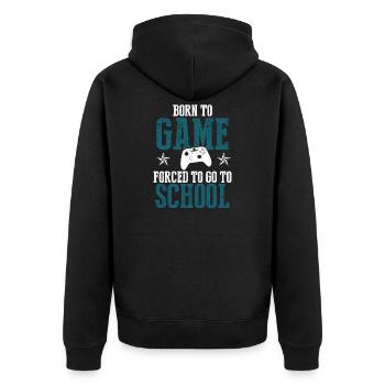 école gamer - Veste à capuche bio Premium Unisexe - noir - Dos - Nico (187cm)
