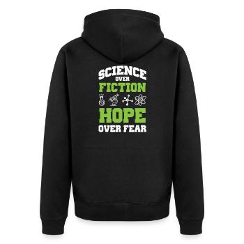 science science hope - Unisex Premium Organic Zip Hoodie - black - Back - Nico (187cm)