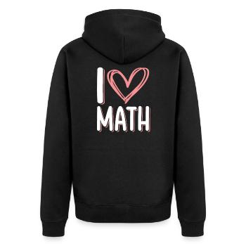 I love math - Unisex Premium Organic Zip Hoodie - black - Back - Nico (187cm)