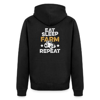 eat sleep farm repeat - Veste à capuche bio Premium Unisexe - noir - Dos - Nico (187cm)