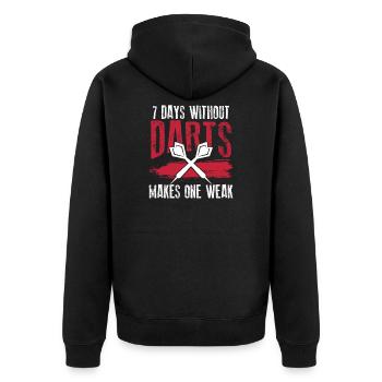 darts sport - Unisex Premium Organic Zip Hoodie - black - Back - Nico (187cm)