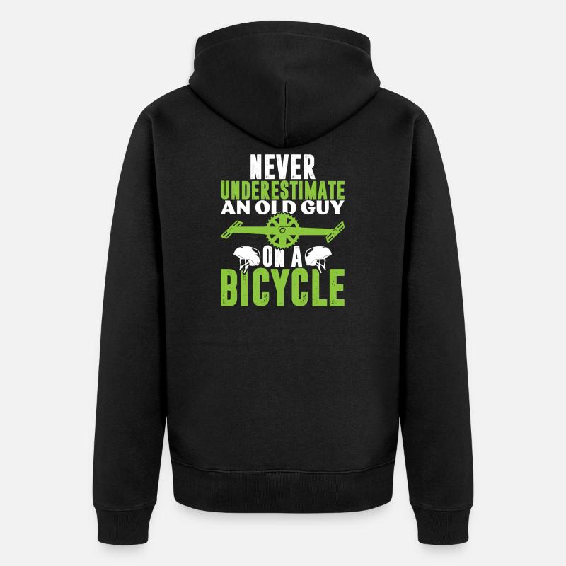 vieux homme vélo - Veste à capuche bio Premium Unisexe - noir