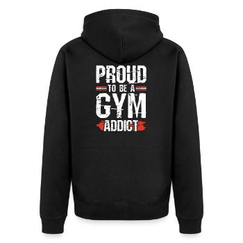 gym - Veste à capuche bio Premium Unisexe - noir - Dos - Nico (187cm)