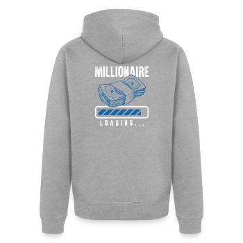 millionnaire loading - Veste à capuche bio Premium Unisexe - gris chiné - Dos - Nico (187cm)