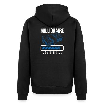 millionnaire loading - Veste à capuche bio Premium Unisexe - noir - Dos - Nico (187cm)