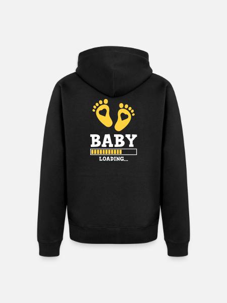 bébé loading spruch - Veste à capuche bio Premium Unisexe - noir