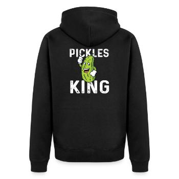 Gurken König Geschenk - Unisex Premium Bio Zip Hoodie - Schwarz - Hinten - Nico (187cm)