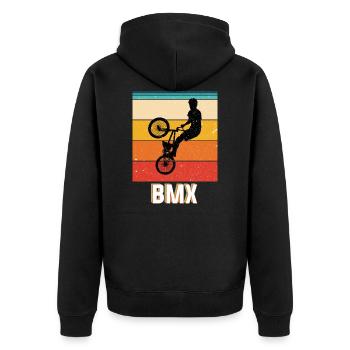 Bmx - Unisex Premium Organic Zip Hoodie - black - Back - Nico (187cm)