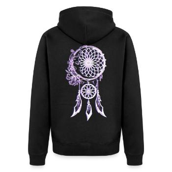 Indian Healing Symbol - Unisex Premium Organic Zip Hoodie - black - Back - Nico (187cm)