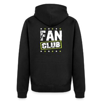 Fan Club - Unisex Premium Bio Zip Hoodie - Schwarz - Hinten - Nico (187cm)